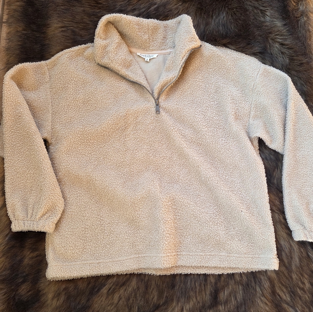 Workshop Cream Quarter-Zip Women's Sweater